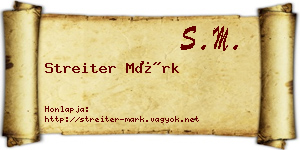 Streiter Márk névjegykártya